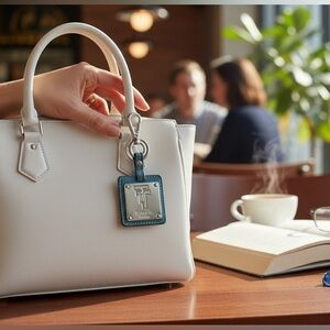 Tignanello Teal Keychain with Silver Detail